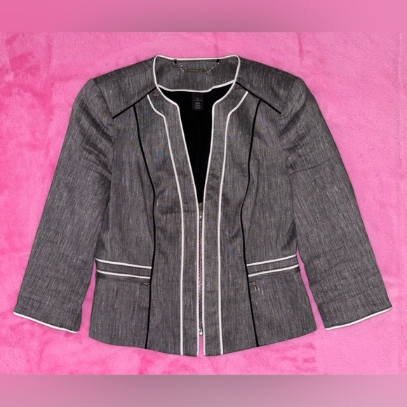 White House Black Market Tailored Linen Blazer - Picture 4 of 5